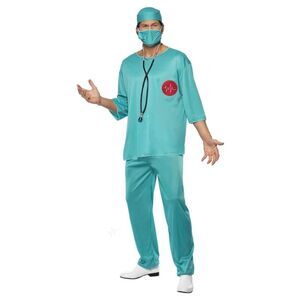 Smiffys Unisex Adult Surgeon Costume Set / Green